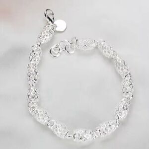Sparkling Barrel Bracelet‎ | Rhodium Plated Sterling Silver